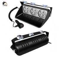 Feu de signalisation stroboscopique à ventouse S2 16 LED haute luminosité, lampe de danger d'urgence universelle pour pare-brise