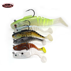 Takedo LBS102 Live SHAD เหยื่อ TPR แบบนิ่มเหยื่อตะกั่วเหยื่อตกปลาเบสพร้อมเบ็ด Mustad sinking Soft JIG Lure - Product Image 1