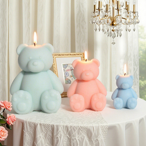 Molde <span class=keywords><strong>de</strong></span> Silicona Platino <span class=keywords><strong>con</strong></span> Diseño <span class=keywords><strong>de</strong></span> Oso <span class=keywords><strong>de</strong></span> Orejas Redondas, Multiusos para Velas, Jabones, Chocolate, Resina y Manualidades <span class=keywords><strong>de</strong></span> Yeso - Product Image 3