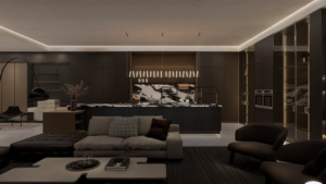 Mobile da <span class=keywords><strong>Cucina</strong></span> Modulare Intelligente con Vetro, Contenitore Nascosto, Facile Installazione, Pannello Impermeabile, <span class=keywords><strong>Dimensioni</strong></span> Personalizzabili per Sala da Pranzo e Cantina - Product Image 4