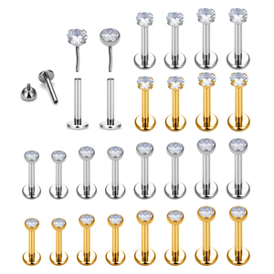 JiaXin ASTM-F136 <span class=keywords><strong>Titanio</strong></span> <span class=keywords><strong>de</strong></span> grado implante con rosca interna y sin rosca, tipo push-pin, para <span class=keywords><strong>piercing</strong></span> <span class=keywords><strong>de</strong></span> nariz, daith, cartílago y aretes <span class=keywords><strong>de</strong></span> circonita - Product Image 1