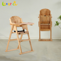 Chaise haute pliable moderne en bois massif pour bébé - Siège de repas portable et durable pour tout-petit avec fonctions de sécurité pour l'école et la cuisine