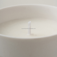 Huaming Vente en gros Luxe Rétro Cire de noix de coco Mèche en bois essentielle Bougie aromatique en céramique Bougie parfumée en cire personnalisée dans un pot en argile personnalisé