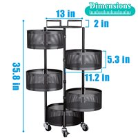 Offre Spéciale chariot de cuisine chariot étagère de rangement étagère multicouche légumes fruits panier 360 degrés rotatif paniers support avec roues