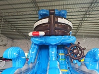 Tube de glissière d'entonnoir de parc aquatique de lune enfants toboggan gonflable de rebond de 100 pieds avec la piscine