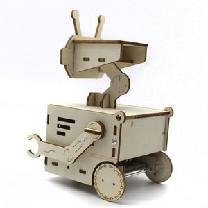 Kit de robot en bois pour enfants de 7 à 9 ans, assemblage manuel, jouet éducatif scientifique, forme de dessin animé, ensemble de construction de modèles STEM DIY - Product Image 3