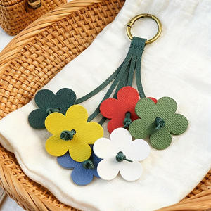 PU Leather Colorful Floral Charm Vibrant Flower Shape <b>Mini</b> Bouquet Light Keychain Durable High Quality for Cars <b>Backpacks</b> - Product Image 1
