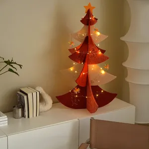 Decorações Do Natal 2023 presentes do xmas Diy sentiu a árvore colorida 3d com jogo do ornamento