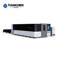 Machine de découpe laser à fibre Tianchen série PB 20 kW, commande CNC Cypcut, rails de guidage Yaskawa HIWIN, découpe d'acier de 50 mm d'épaisseur, refroidissement par eau