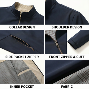 Chaqueta Bomber Entallada de Moda para Hombre, Chaqueta Cortavientos Informal con Cierre, para Primavera y Otoño - Product Image 2