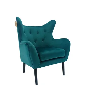 Teal Blue Velvet Wingback Accent Chair Armchair Living Room Bedroom Furniture