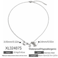 Nouveau Collier Pendentif Charme Ours Mignon et Cœur de Lune Plaqué Or 18K PVD Étanche Tendance pour Cadeaux d'Anniversaire et Bijoux