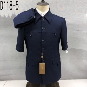 Ensemble Costumes Business Premium Homme Haute Qualité Modeste 2025, Deux Pièces <span class=keywords><strong>d</strong></span>'<span class=keywords><strong>Été</strong></span> à Manches Courtes (Haut et Pantalon) pour <span class=keywords><strong>Mariage</strong></span>, Réf. M182 - Product Image 5