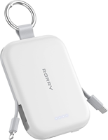 RORRY Chargeur portable magnétique sans fil 5000 mAh avec câbles intégrés, batterie externe de voyage avec porte-clés pour iPhone et Apple Watch