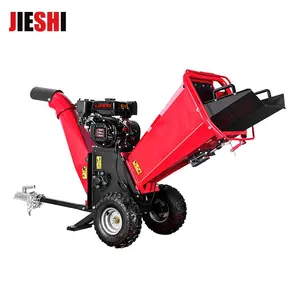 Professional JIESHI 4 Cycle 212CC Electric Starter Petrol Wood Chipper Machine 7HP 4 Inch Mini Chipper Wood Tree Branch Shredder