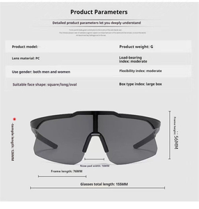 Lunettes de <span class=keywords><strong>soleil</strong></span> de sport pour homme et <span class=keywords><strong>femme</strong></span>, grande monture, pour l'alpinisme, le <span class=keywords><strong>ski</strong></span>, les activités de plein air, coupe-vent et pare-<span class=keywords><strong>soleil</strong></span>, lunettes de vélo - Product Image 5