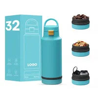 Gobelet isolé sous vide en acier inoxydable de 32oz avec compartiment bouteille d'eau