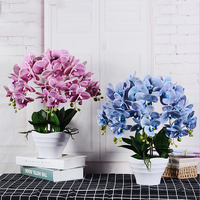 Fleurs d'Orchidées Artificielles en Latex de Bonne Qualité, Toucher Réel, Grandes Orchidées en Pot pour Décoration Intérieure