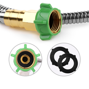 고품질 금속 정원 호스 스테인리스 스틸 견고한 물 호스, 견고한 조절식 노즐 포함 판매 - Product Image 4