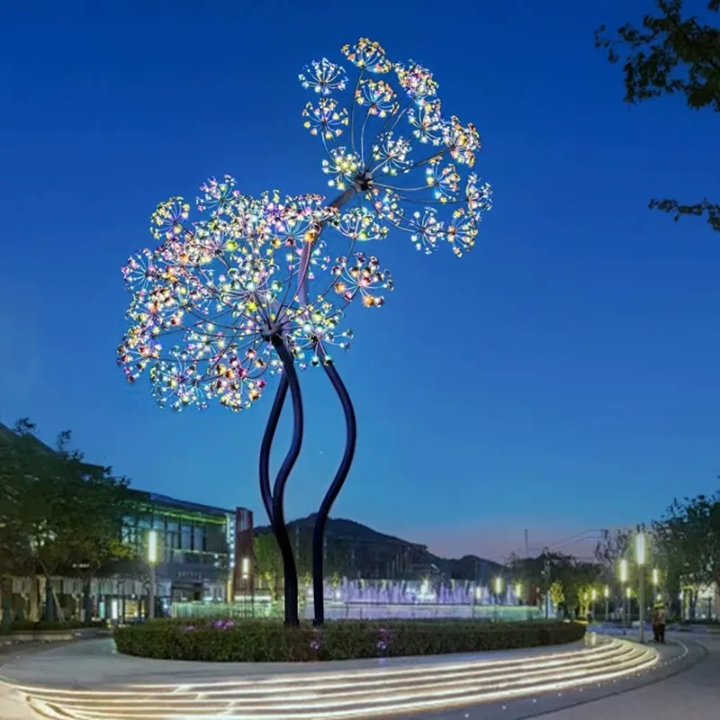 Outdoor Flower Tree Shaped Park City Square IP65 RGB Wedding Decorations Sculpture Project LED Landscape Lights