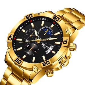 Montre chronographe pour homme avec cadran phase de lune, affichage de la <span class=keywords><strong>date</strong></span>, bracelet en acier, boîtier argenté - Product Image 4