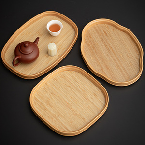 Bamboo <b>Tea</b> <b>Tray</b> Oval Square Shape Multifunctional Serving <b>Tray</b> For <b>Tea</b> Brewing Fruit Storage Dry Brewing Use - Product Image 1