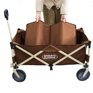 Carrito de Camping Plegable Portátil para Exteriores Mydays, de Cuatro Ruedas, Ligero, Color Marrón, Plegable, para Uso en Exteriores - Product Image 4