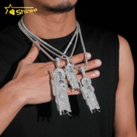 Nouvel Arrivage Bijoux Hip Hop Pendentif Jésus en Argent Sterling 925 Moissanite Couleur D VVS Grande Taille Iced Out avec Chaîne