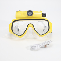 Masque de plongée en verre trempé avec logo personnalisé, support pour caméra, lunettes de plongée intelligentes, lentille unique, enregistrement sous-marin, masque de plongée avec tuba