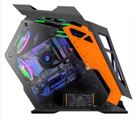 Most Popular RGB Desktop Computer Case for Gaming M-ATX/MINI-ITX Small Cafe Style Plastic Used
