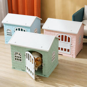 Riesige Hundehütte High Quality Indoor Kunststoff Hundehütte Große Outdoor Haustier häuser & Möbel Grün Festes Muster für Kleintiere - Product Image 3
