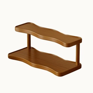 Wave-shaped <b>desktop</b> <b>shelf</b> for home, bedroom, cosmetics display, and kitchen supplies multi-layer storage. - Product Image 4