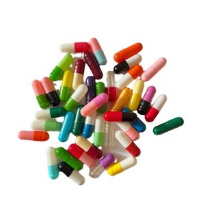 10000 pièces/sac Coque de capsule creuse dure comestible en gélatine, soluble dans l'estomac, colorée - Product Image 1