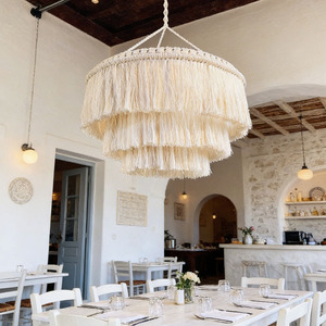 <span class=keywords><strong>Abat</strong></span>-<span class=keywords><strong>jour</strong></span> en macramé à <span class=keywords><strong>franges</strong></span> multi-niveaux de style bohème OEM ODM pour les intérieurs de maisons et les restaurants - Product Image 2