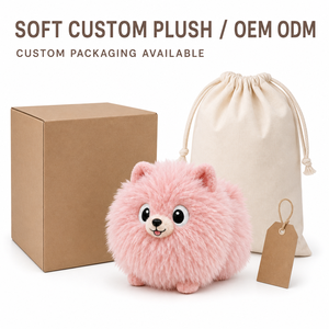 Fabricant OEM/ODM de jouets en peluche personnalisés, mignons chiens <span class=keywords><strong>Pomeranian</strong></span> roses, pour marques de distributeurs et commandes en gros, directement de l'usine - Product Image 6