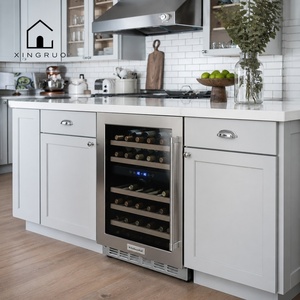 Panneaux de réfrigérateur intégrés XINGRUO, armoires de couverture d'appareils électroménagers en bois massif de style Shaker, modulaires et personnalisables - Product Image 2