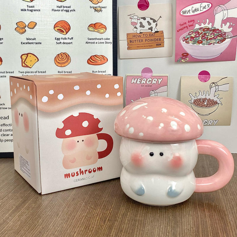 [กล่องบรรจุภัณฑ์สี] ถ้วยเห็ด - สีชมพู