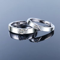 Bagues de Mariage Ajustables pour Couples Couleur Argent Ensembles d'Anneaux de Promesse Assortis Bagues d'Amour de Fiançailles pour Lui/Elle Parure de Bijoux