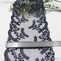 Dentelle brodée florale bicolore blanche nude de 18 cm, garniture en dentelle légère en maille douce, faible MOQ pour la couture de lingerie
