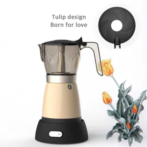郁金香设计定制古典铝意大利意式浓缩咖啡电动咖啡机莫卡咖啡馆壶