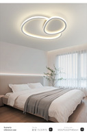 Plafonnier LED moderne JACKSUN pour la maison, 3 anneaux noirs, 62W, lampe de plafond en acrylique pour le salon, la chambre à coucher, décoration intérieure