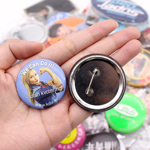 Bán Buôn Giá Rẻ Kim Loại Biểu Tượng Tùy Chỉnh In Vuông Vòng 32Mm 58Mm Tin Tinplate Nút Pin Huy Hiệu - Product Image 2