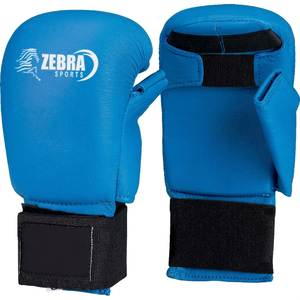 Gants de karaté en cuir PU de haute qualité, fabriqués sur mesure, mitaines de protection WKF, arts martiaux pour enfants, Zebra Sports KM-105, moulage artisanal - Product Image 1