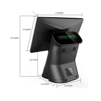 Terminal de point de vente tout-en-un WUXIN, tablette de facturation multipoint, écran tactile 15,6/15 pouces, double écran, imprimante thermique pour système de paiement