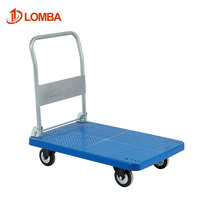 Chariot à plate-forme de chariot pliable lourd de haute qualité avec roue en plastique à quatre roues