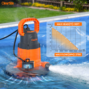 Pompe de couverture de piscine automatique Cleartide 1/3 HP 120V AC 2 en 1 pompe de puisard submersible pour sous-sol d'étang de jardin - Product Image 1