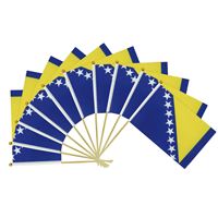Drapeau Fanion Agitable de 14*21cm de la Bosnie-Herzégovine avec Tige en Bois – Vente Chaude dans le Monde Entier