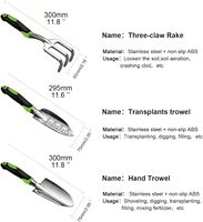 Ensemble d'outils de jardinage 3 pièces, kit de jardinage robuste avec poignée ergonomique antidérapante et souple, excellent cadeau de jardinage pour les femmes et les hommes
