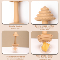 Juguete Masticable de Silicona para Bebés Recién Nacidos, Alimentador de Frutas con Función de Compresión y Mordedor para Dispensar Alimentos Frescos