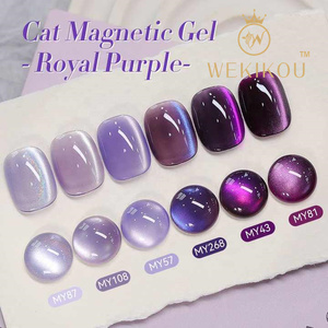 Professional HEMA Free Ice Glass Jelly Purple Cateye <strong>Nail</strong> Gel <strong>Polishes</strong> Shimmer <strong>Glitter</strong> Cat Eye <strong>Nail</strong> <strong>Polish</strong> with Logo - Product Image 3